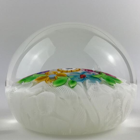 Perthshire PP47 1997 Lampwork Flower Wren Bird Picture Cane Lace LE Paperweight - Picture 4 of 11